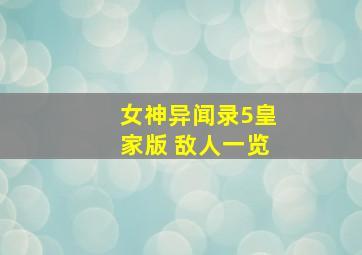 女神异闻录5皇家版 敌人一览